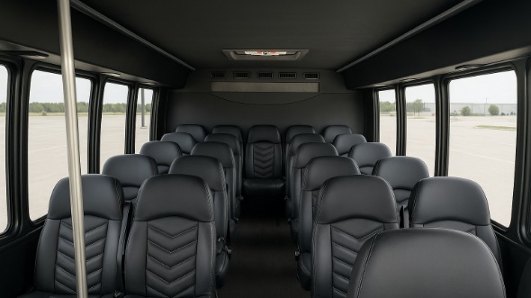 Interior of Charter Bus Company Saint Paul's 15 Passenger Minibus in Saint Paul