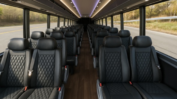 Interior of Charter Bus Company Saint Paul's 25 Passenger Mini bus in Saint Paul