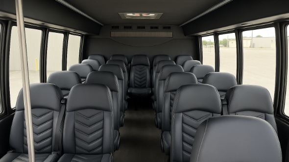 Interior of Charter Bus Company Saint Paul's 30 Passenger Minibus in Saint Paul