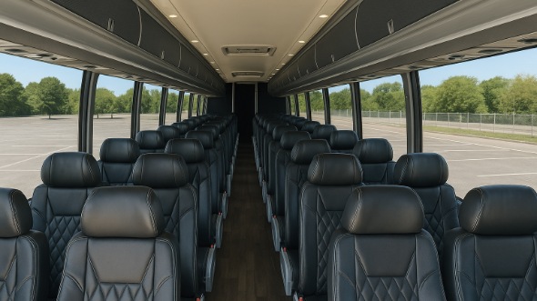 Interior of Charter Bus Company Saint Paul's 50 Passenger Charter Bus in Saint Paul
