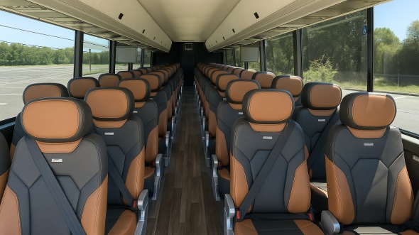 Interior of Charter Bus Company Saint Paul's 54 Passenger Charter Bus in Saint Paul