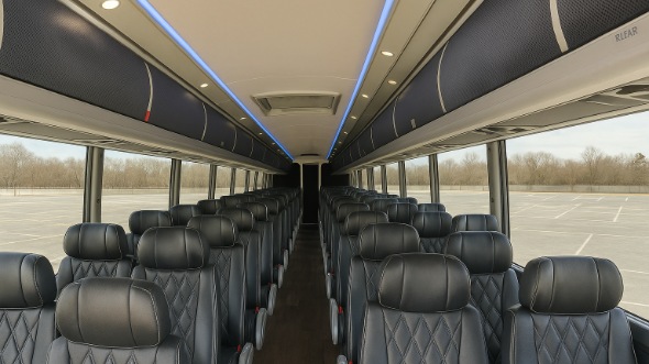 Interior of Charter Bus Company Saint Paul's 55 Passenger Charter Bus in Saint Paul