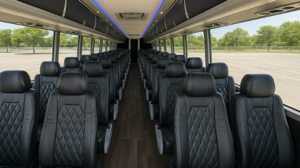 Interior of Charter Bus Company Saint Paul's 56 Passenger Charter Bus in Saint Paul
