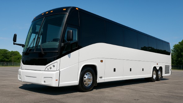Exterior of Charter Bus Company Saint Paul's 56 Passenger Charter Bus in Saint Paul