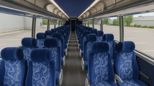 blaine 54 passenger charter bus inside