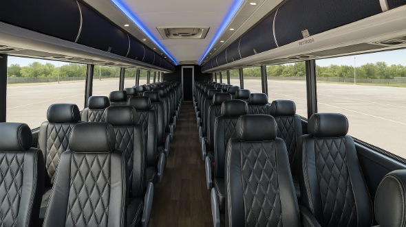 blaine 55 passenger charter bus inside