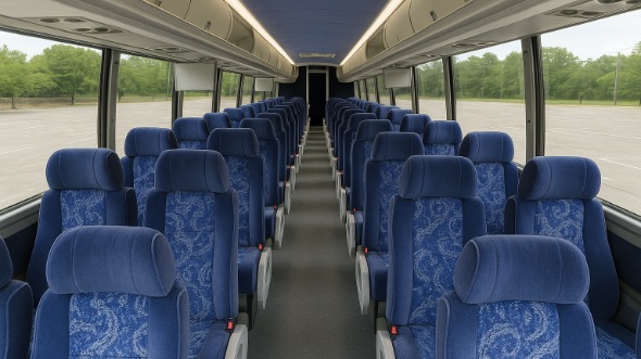 blaine 56 passenger charter bus inside