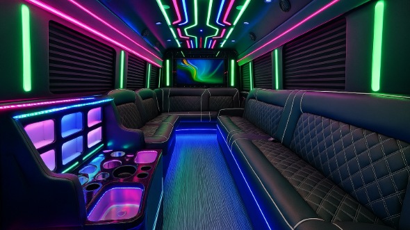 blaine party bus rental interior