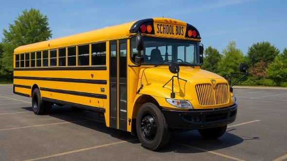 Exterior of Charter Bus Company Bloomington's School Bus in Bloomington